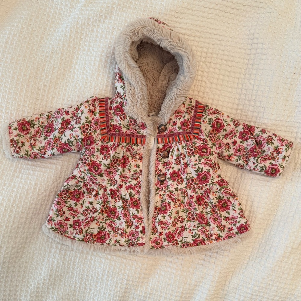 Kenzo Floral REVERSIBLE Baby Jacket with Red Accents